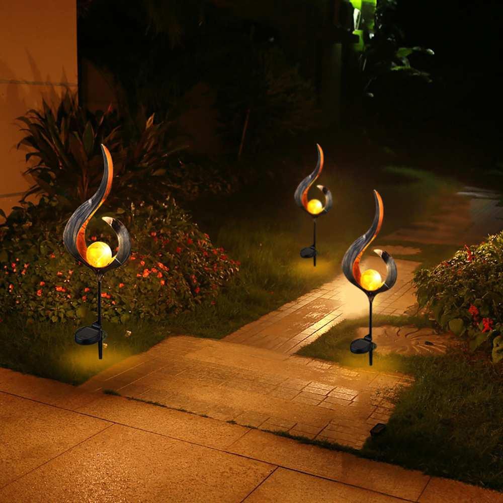 LED-Kunstflammen-Gartenleuchte