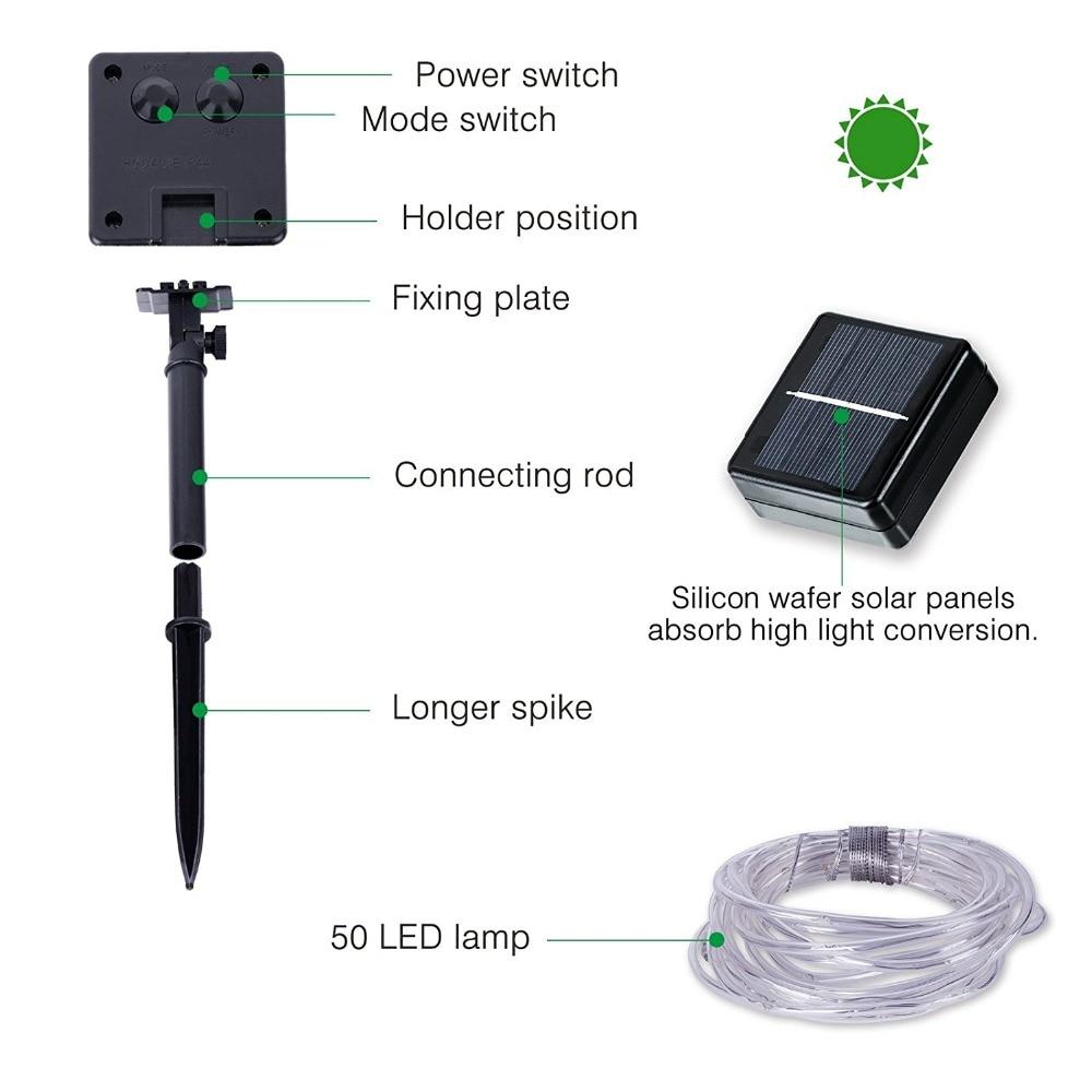 LED-Solar-Schlauch-Gartenlichterkette
