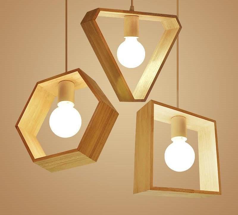 Geometrische Hängende Holzleuchten