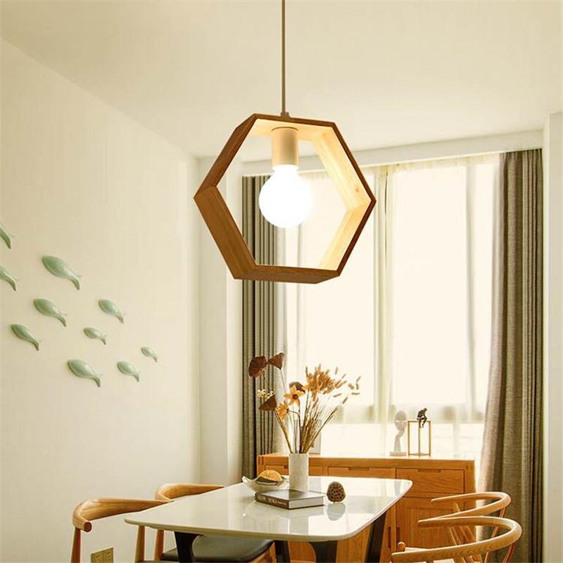 Geometrische Hängende Holzleuchten