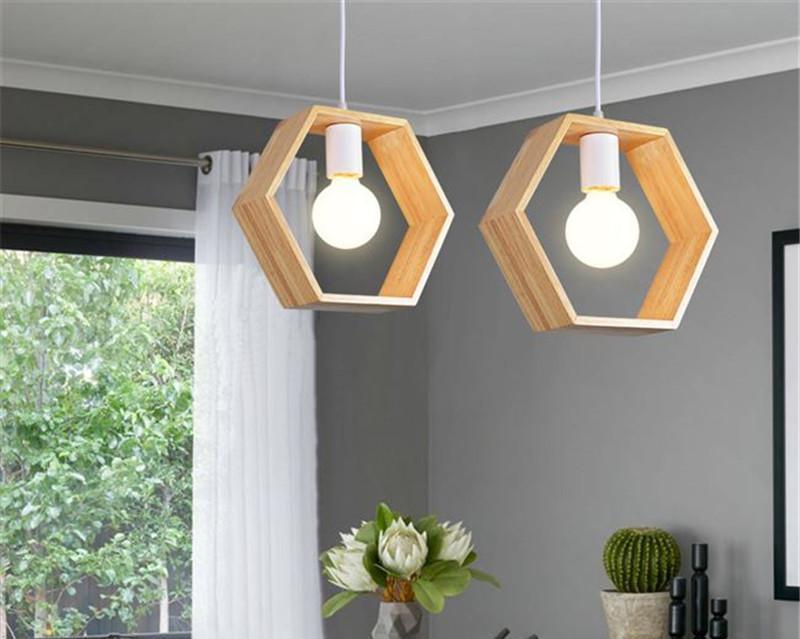 Geometrische Hängende Holzleuchten