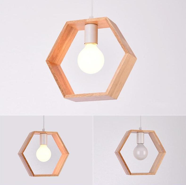 Geometrische Hängende Holzleuchten